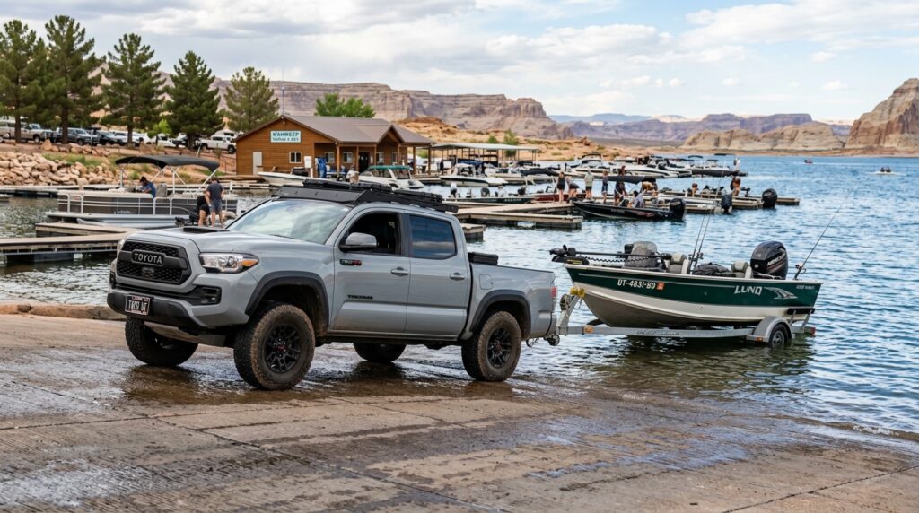 toyota tacoma towing boat