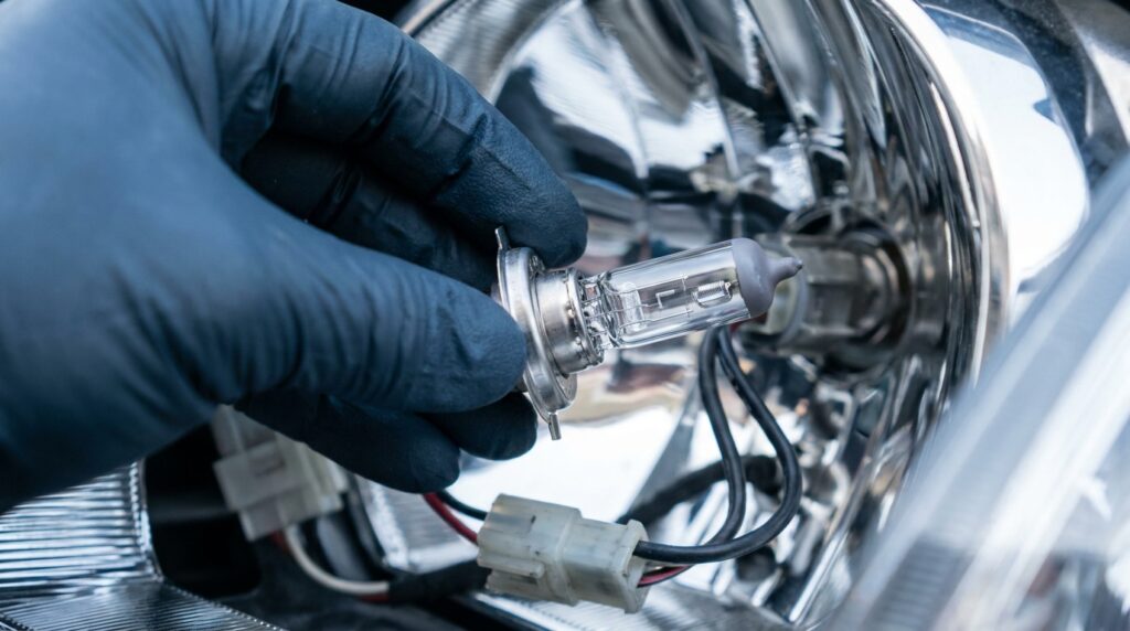 Installing headlight bulb