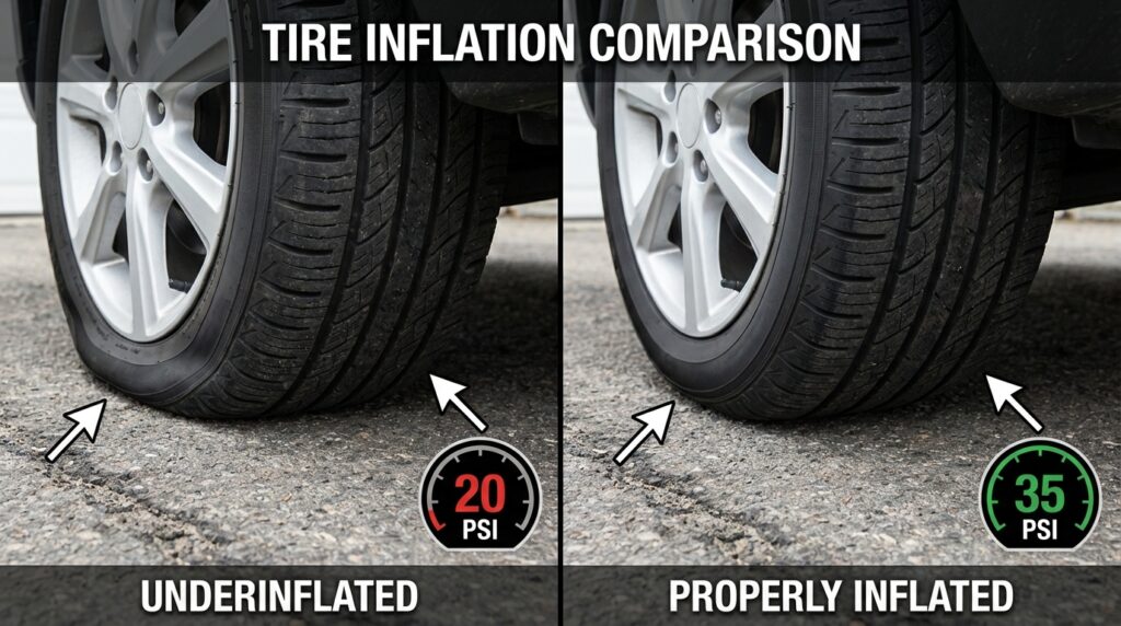 VW Golf tire pressure